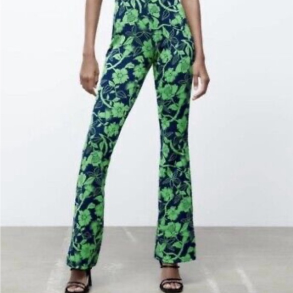 Zara Pants - ZARA|Jacquard Pull On Flare Pants|Vintage